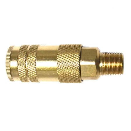 Interstate Pneumatics 1/4 Inch Lincoln Series Brass Coupler x 1/4 Inch Male NPT CL441B